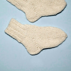 Hand Knitted Ivory Socks