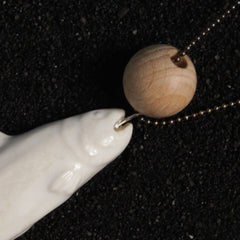 Porcelain and Birch Rainbow Trout Necklace